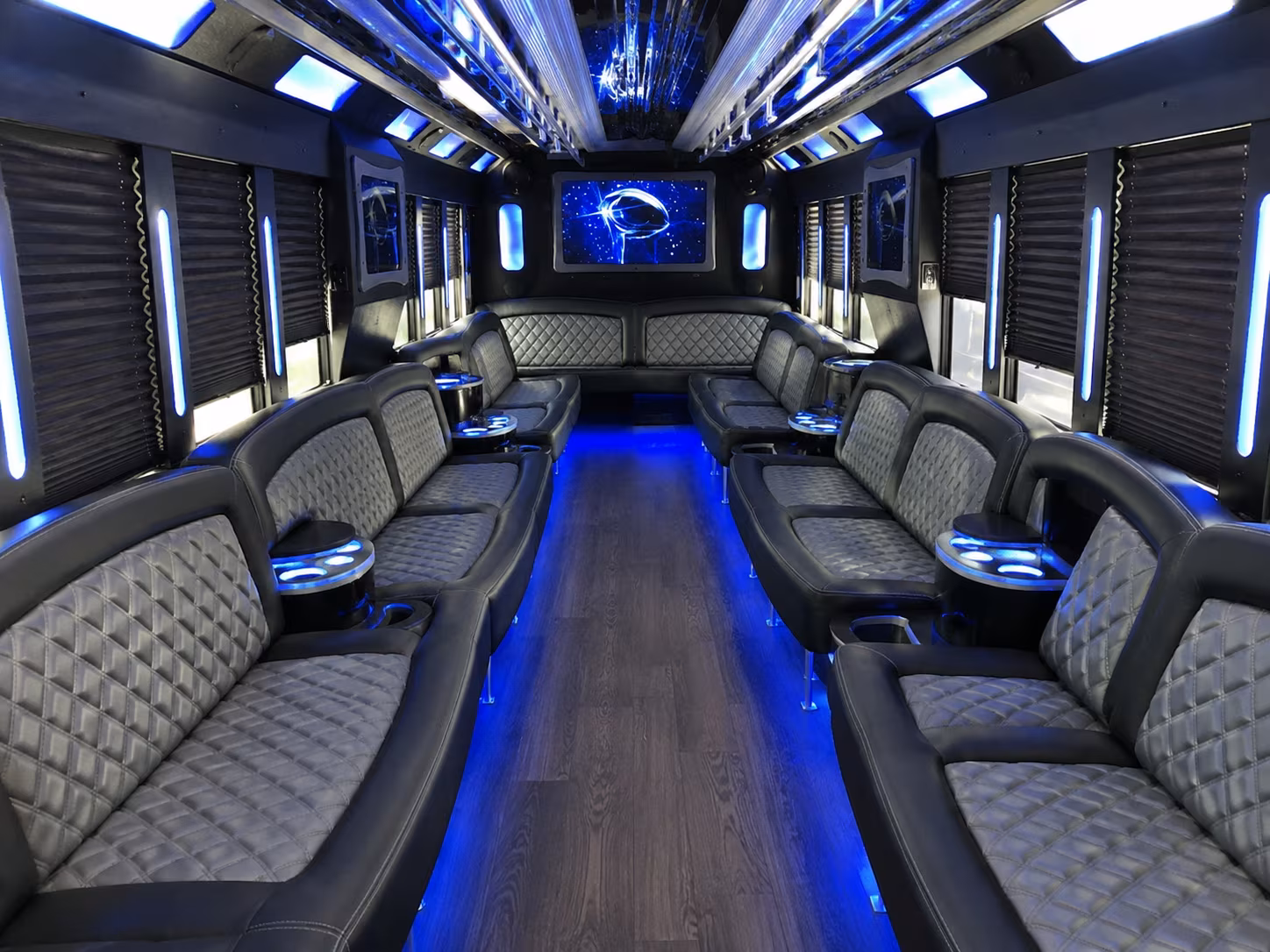 Toledo Private Event Transportation party bus interior