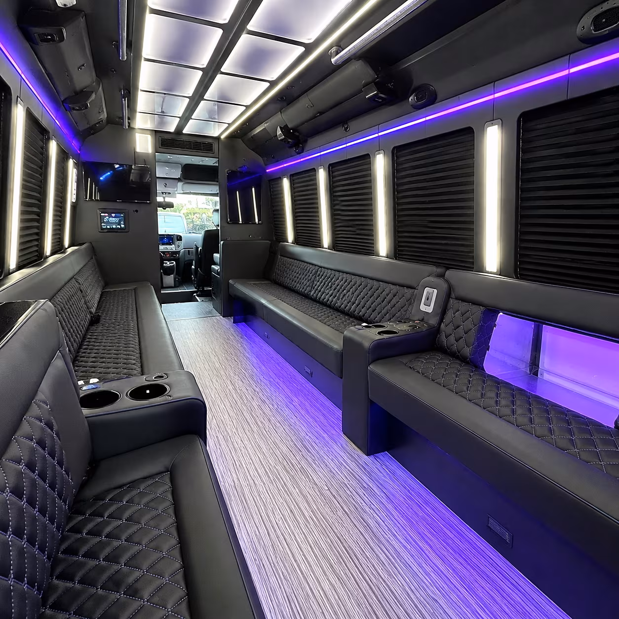 Toledo Sporting Event Transportation party bus interior