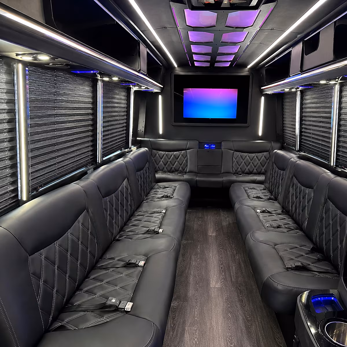 Toledo Wedding Transportation party bus interior